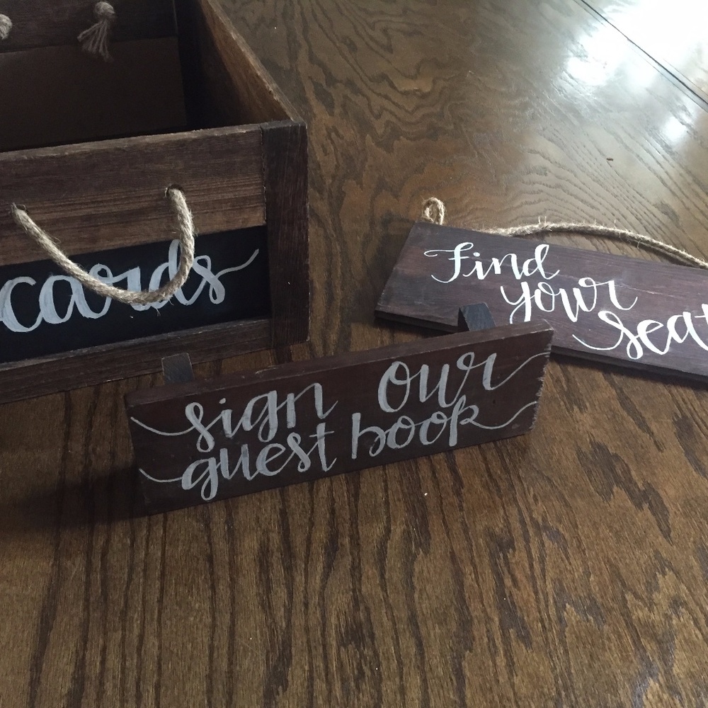 wedding signs and card box